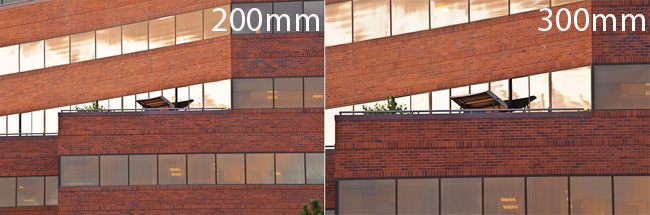 FoV difference between 200mm and 300mm