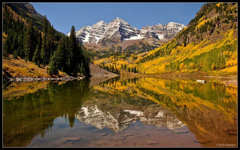 Maroon Bells at Night