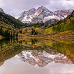 Maroon Bells with Snow