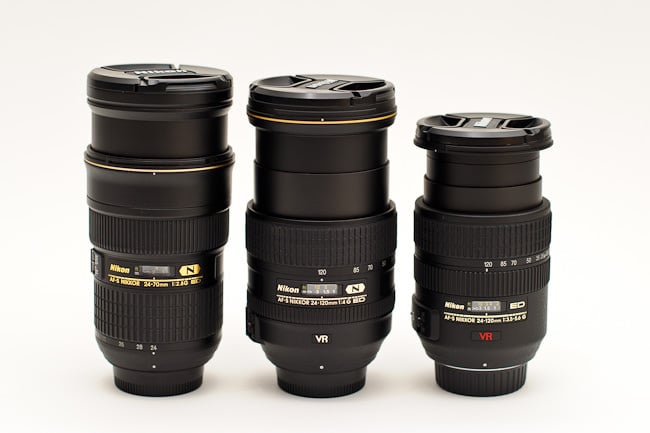 Nikon 24-70mm vs Nikon 24-120mm f4 vs Nikon 24-120mm f3.5-5.6 Extended