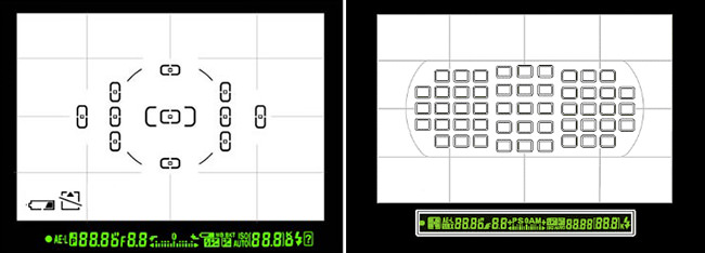 Nikon D5000 vs D300s AF Points