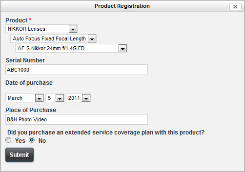 Nikon Product Registration