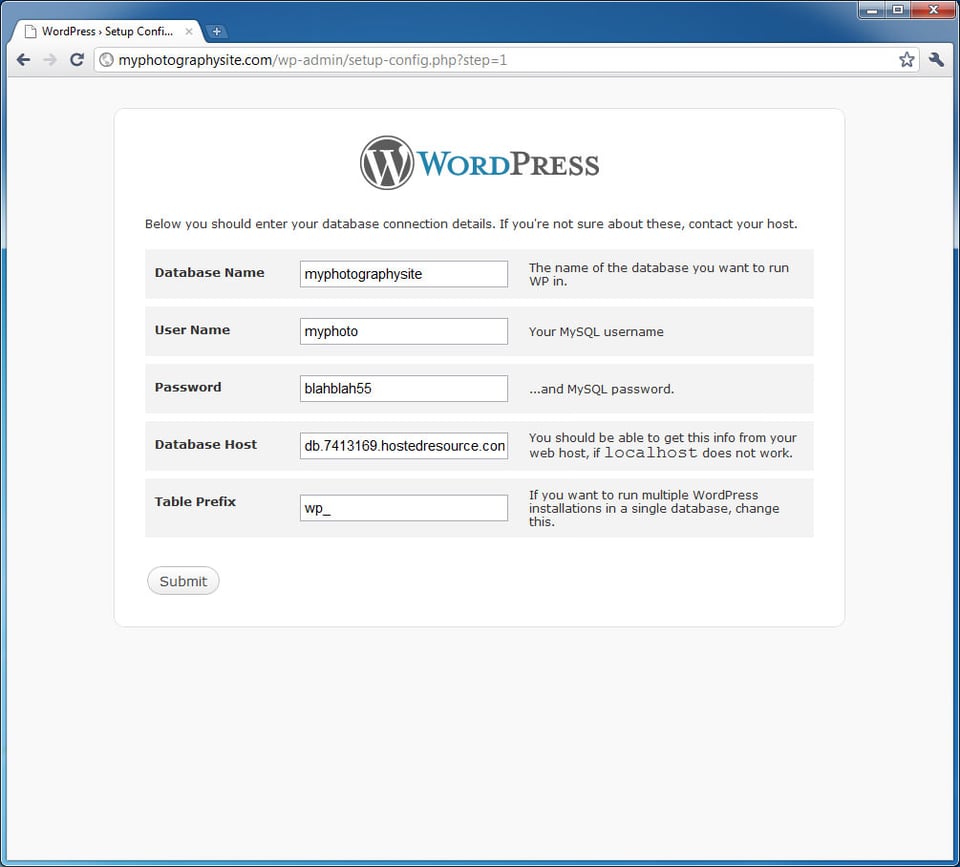 WordPress Database Setup 3