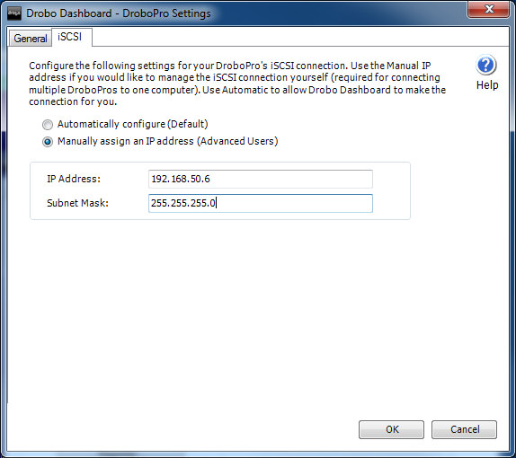 DroboPro - iSCSI Settings