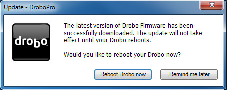 DroboPro - Reboot Drobo