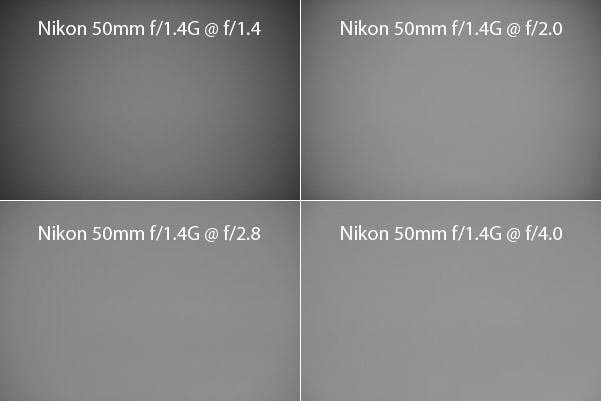 Nikon 50mm f/1.4G Vignetting