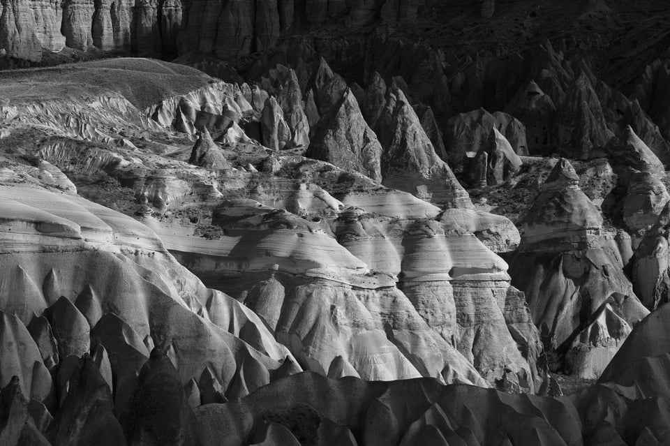 Telephoto Black and White Landscape Turkey