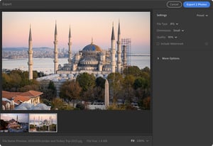 Lightroom CC Export Window