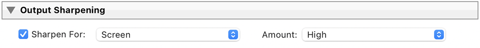 Lightroom Classic CC Output Sharpening