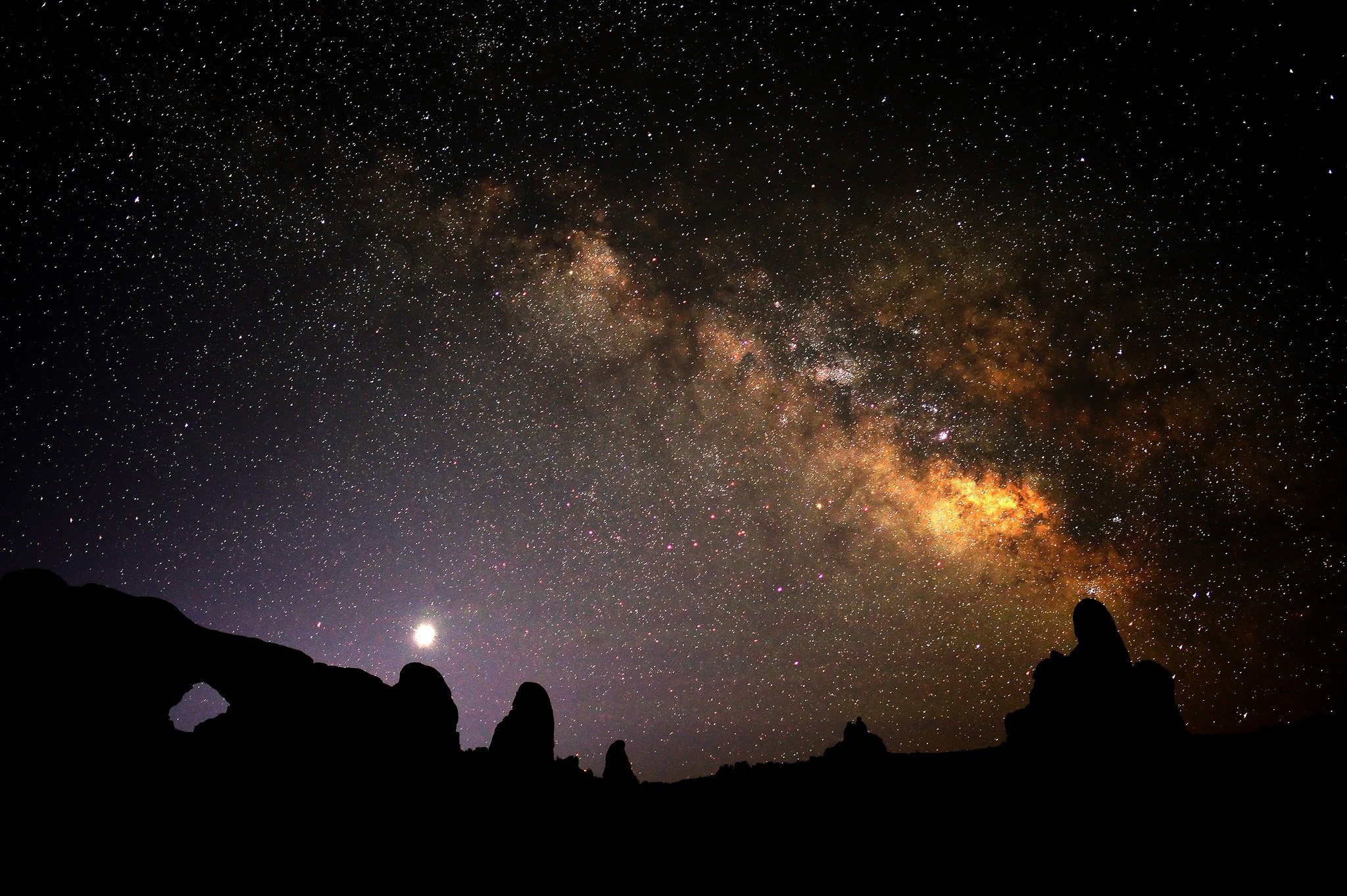 The Milky Way, captured using my phone, on top of my car, on the side of a  highway. : r/space