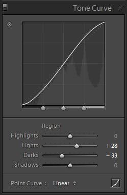 B&W Tone Curve Adjustment