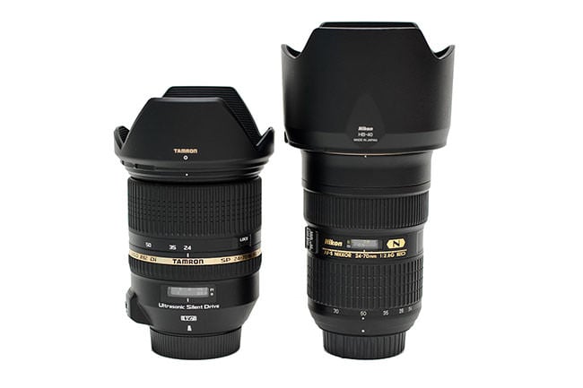 Tamron 24-70mm vs Nikon 24-70mm with hoods