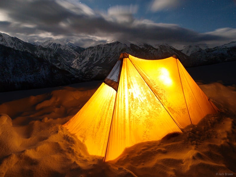 Winter Camping at Blue Lakes  Mountain Photography by Jack Brauer