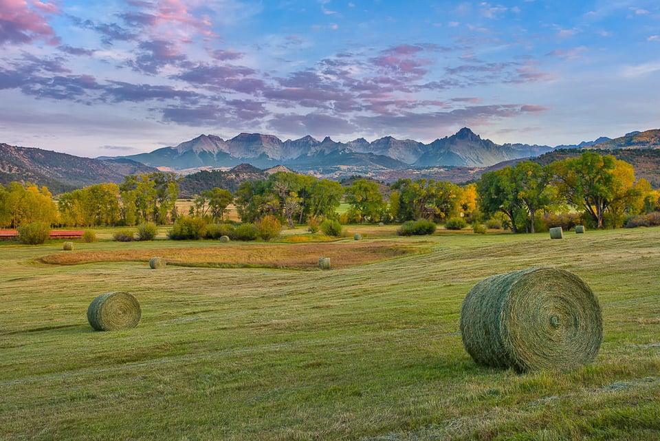 Hay rolls on ground