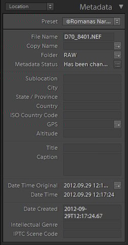 Location Metadata in Lightroom