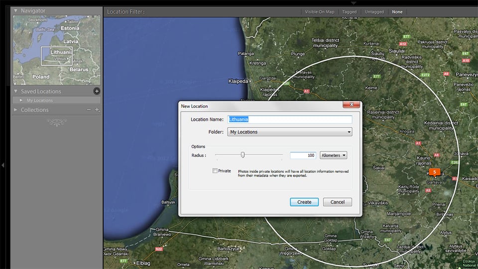 Save Locations in Lightroom
