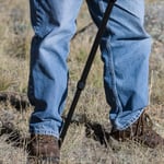 Monopod braced against instep