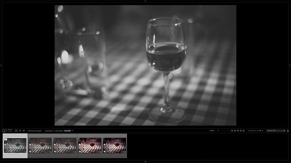 Lightroom Virtual Copies in Filmstrip