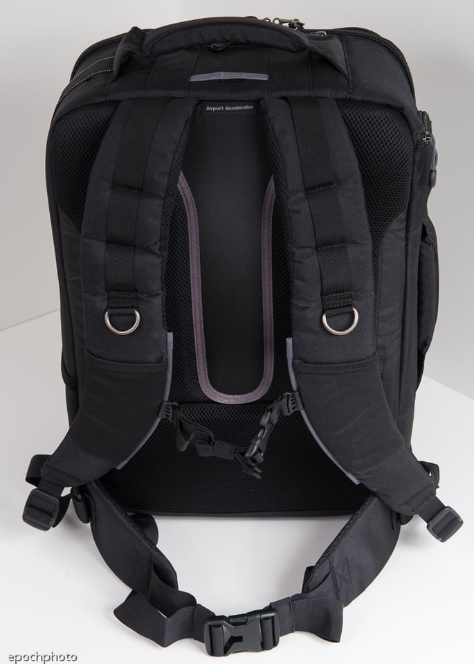 Airport Accelerator Backpack shoulder and waist straps