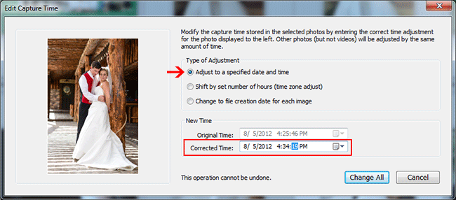 Lightroom Edit Capture Time Change