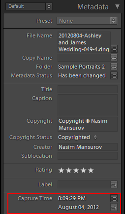 Lightroom Metadata