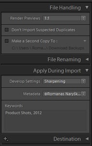 Adobe Photoshop Lightroom Import Settings_2