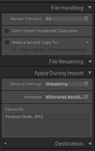 Adobe Photoshop Lightroom Import Settings_2