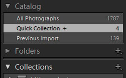 Adobe Photoshop Lightroom Inside Quick Collection
