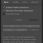 Lightroom Lens Corrections Basic