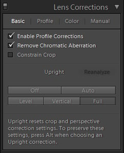 Lightroom Lens Corrections Basic