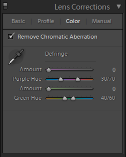 Lightroom Lens Corrections Color