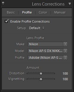 Lightroom Lens Corrections Profile