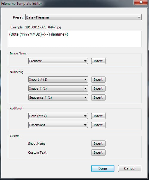 How to Use Filename Template Editor in Lightroom