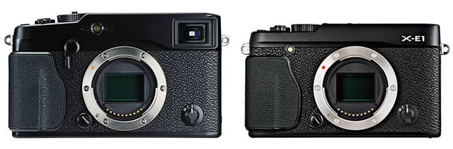 Fuji X-E1 vs Fuji X-Pro1 Front