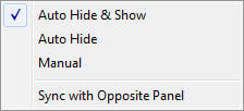 Panel Hide and Show options