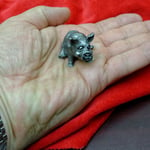 Pewter Pig in Palm of Hand