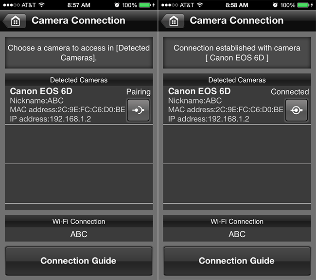 Canon 6D WiFi Connection