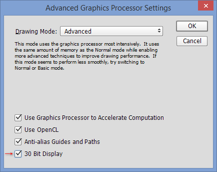 Photoshop 30 Bit Display