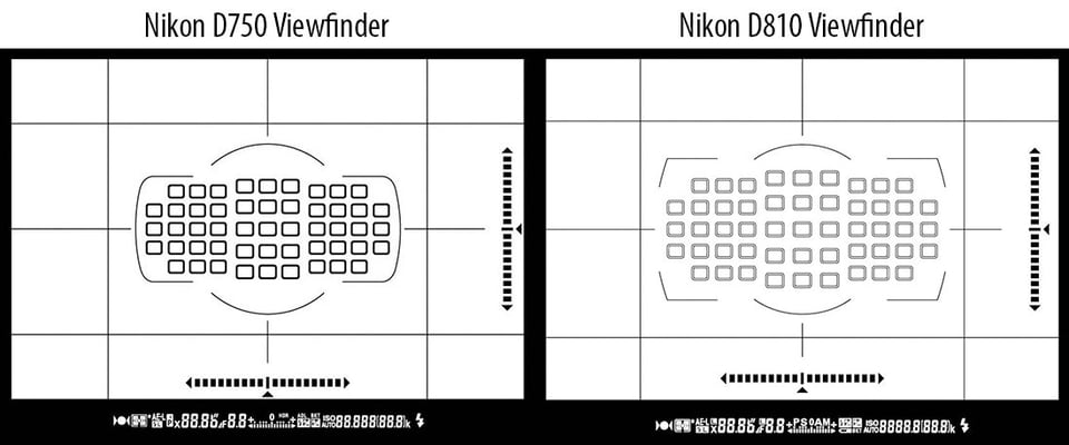 Nikon D750 vs D810 Viewfinder