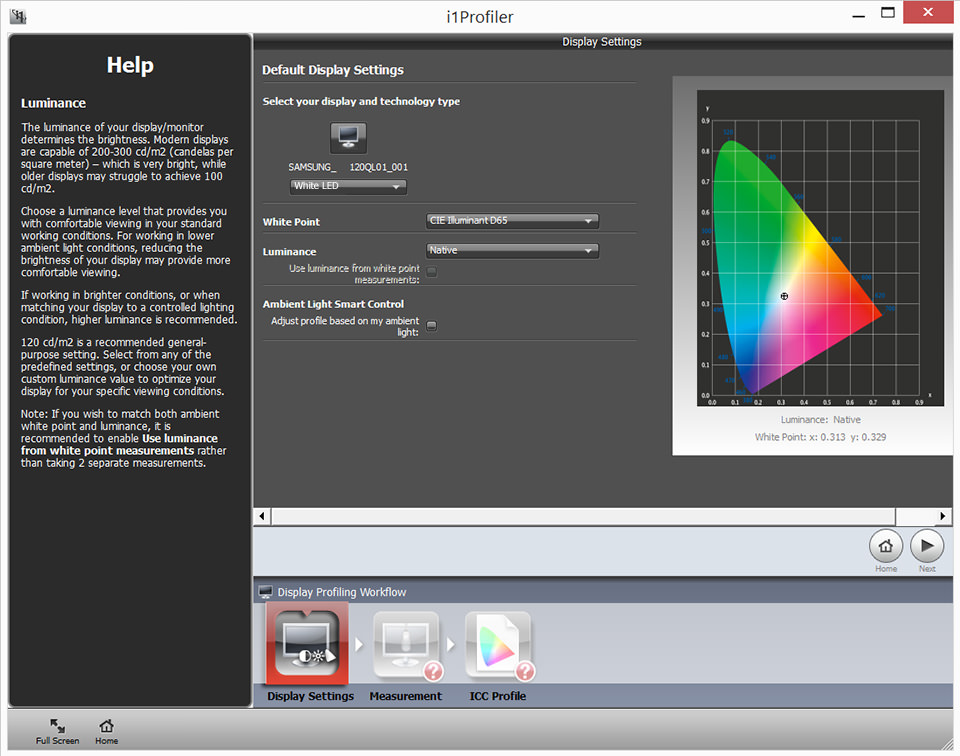 X-Rite i1Display Pro Surface Pro 3 Calibration Initial