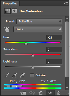 Blue Hue Saturation Adjustment