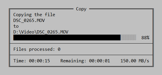 Copying at 150 MB/sec