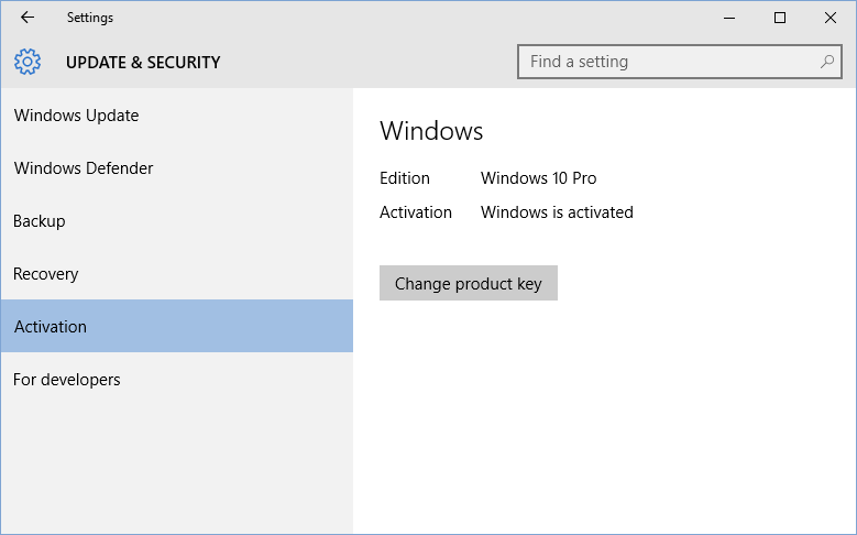 Windows 10 Activation