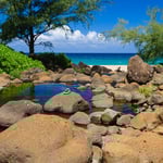 Mouth of the river at Hanakapiai Beach