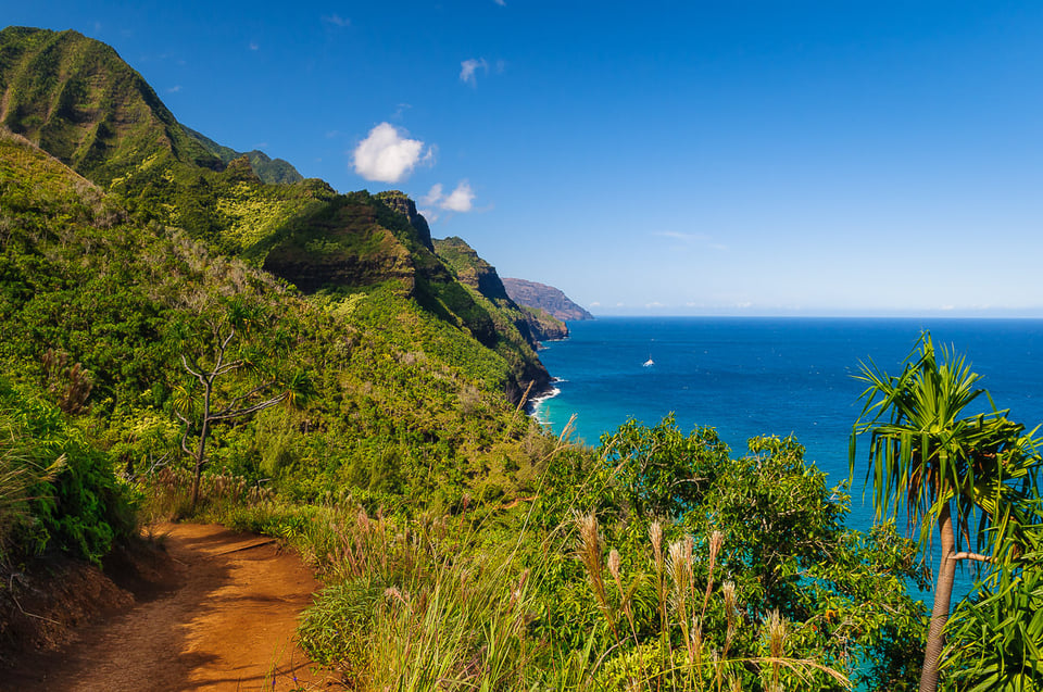 Na Pali coast on the Kalalau Trail