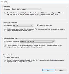 DNG Converter Lossy Compression