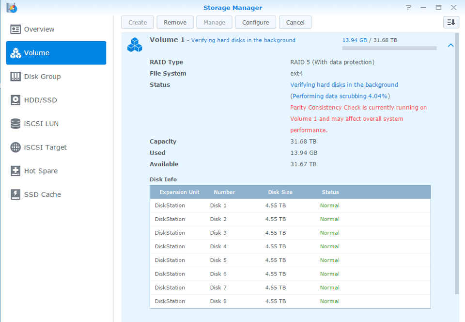 DSM Storage Manager RAID 5