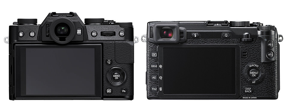 Fuji X-T10 vs X-E2 Back