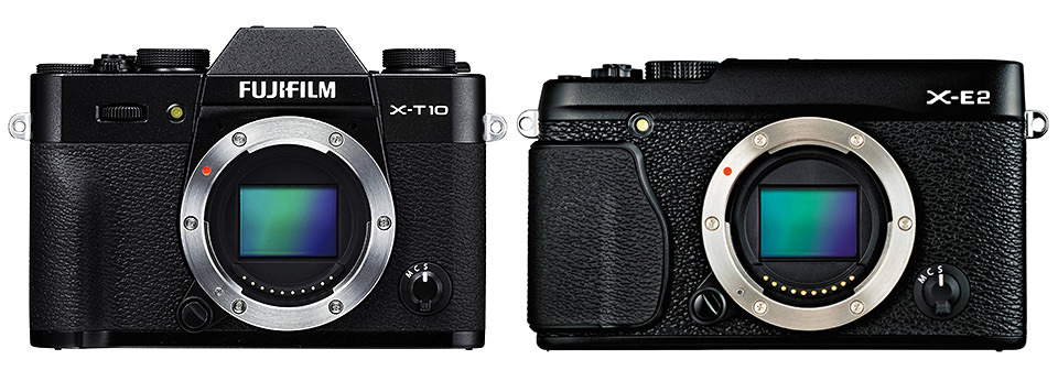 Fuji X-T10 vs X-E2 Front