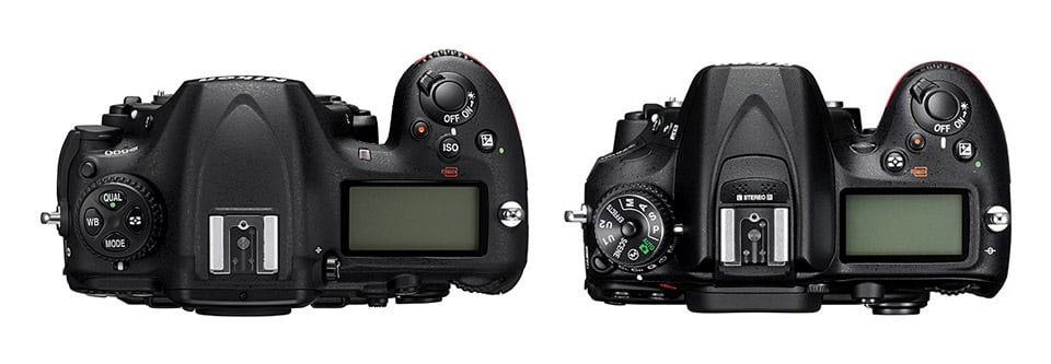 Nikon D500 vs D7200 Top